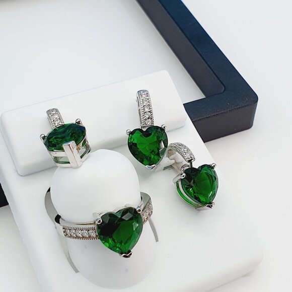 "925 Sterling Silver Cubic Zircon Jewelry Set, UU1P7A7107 - Picture 3 of 9